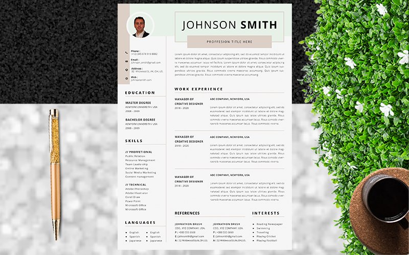 Template #185527 Page3 Pagea4cleancvdesignelegantelegant Webdesign Template - Logo template Preview