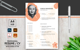 Carla Houston - China Rose - Printable Resume Template