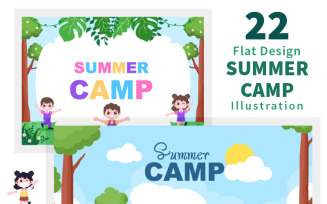 22 Summer Camp Landscape Illustration