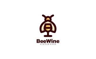 Bee Wine Simple Mascot Logo Template