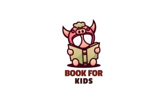 Book for Kids Mascot Cartoon Logo Template