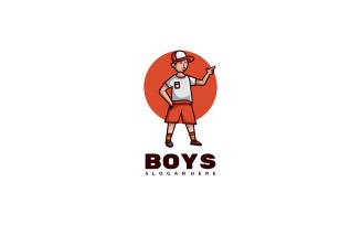 Boys Cartoon Character Logo Template