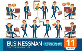 Businessman Profession Characters - Vector Graphic Set