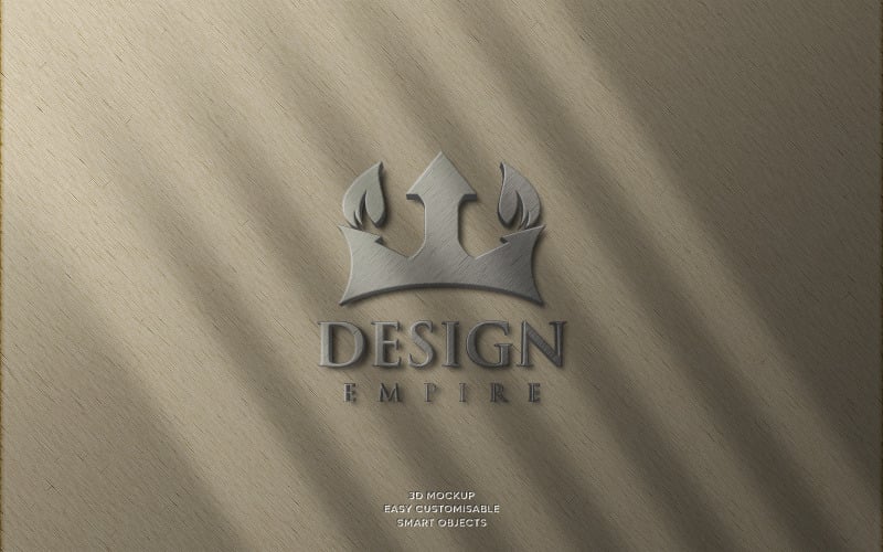 3D Wooden Logo Mockup Design Product Mockup
