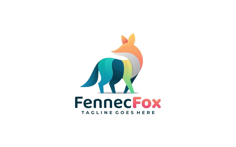 Fennec Fox Gradient Colorful Logo Logo Template