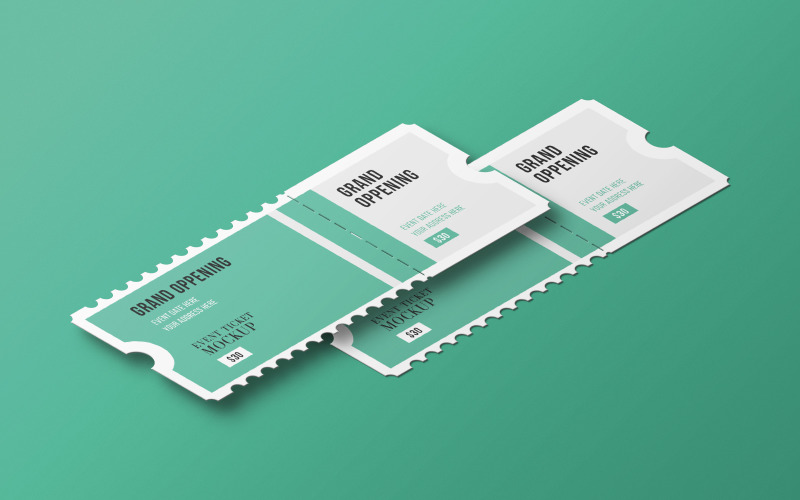 Grand Opening Event Ticket Mockup Product Mockup