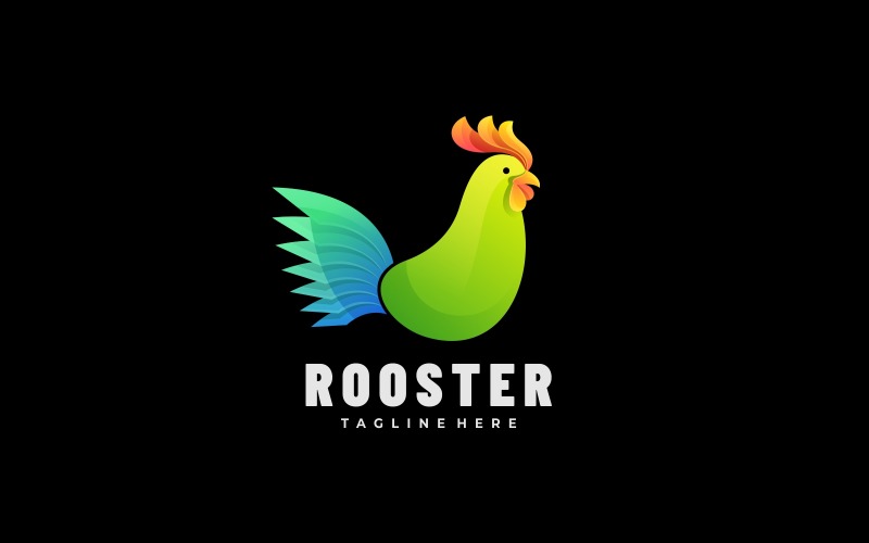 Rooster Gradient Colorful Logo Logo Template