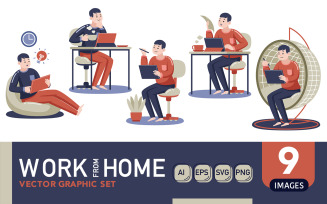 Work From Home #01 - Vector Graphic Set