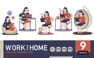 Work From Home #02 - Vector Graphic Set