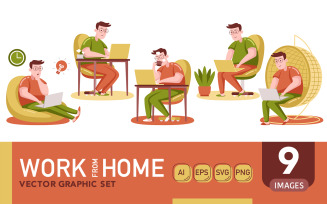 Work From Home #03 - Vector Graphic Set