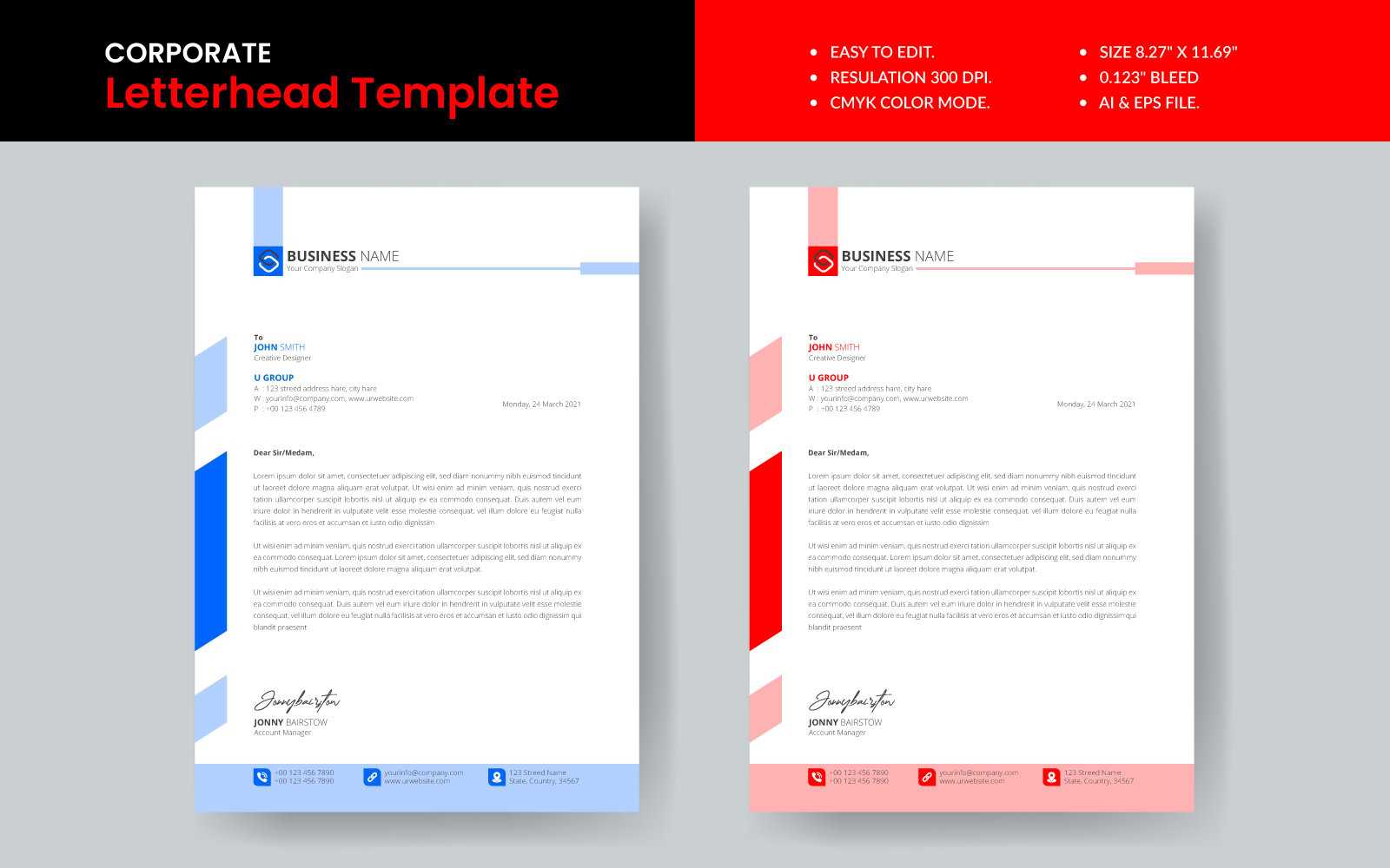 Template #185752 Clean Letterhead Webdesign Template - Logo template Preview