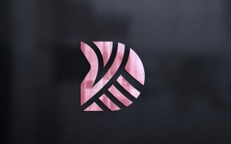 3d Glass Wall Logo Mockup
