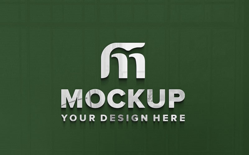 3d White Logo Mockup With Green Wall Product Mockup