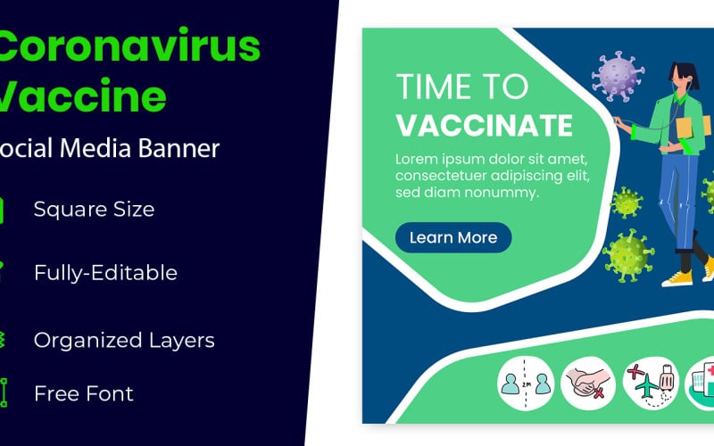 Lab Research of Covid-19 Vaccine Social Media Banner Design
