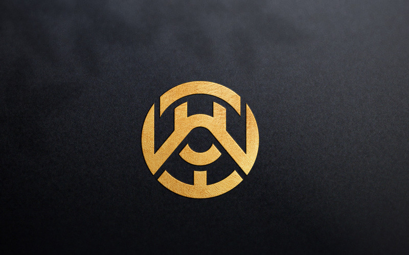 Luxury Golden Logo Mockup in Black Wall Product Mockup