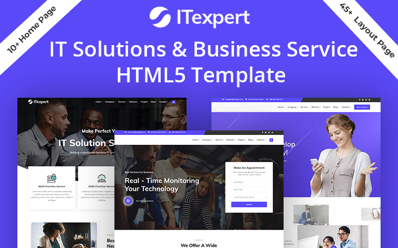 Modelo de site HTML5 para especialista em solução de TI para serviços comerciais