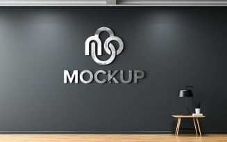 Office Wall Indoor White Logo Mockup