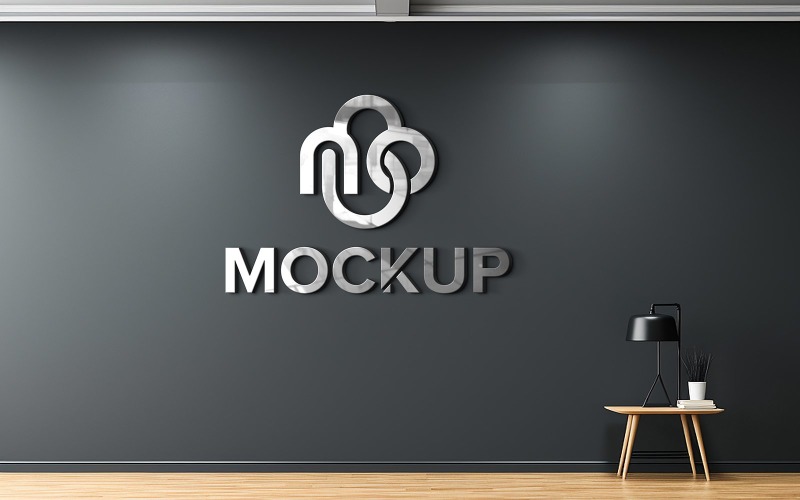 Office Wall Indoor White Logo Mockup Product Mockup