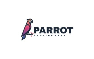 Parrot Mascot Cartoon Logo Template