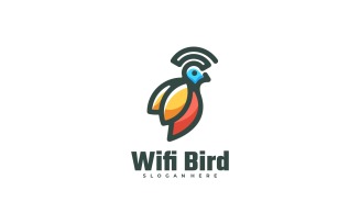 Wifi Bird Simple Mascot Logo Template
