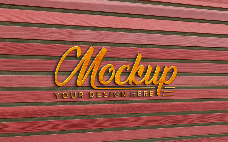 Wooden Wall Logo Mockup Sign Product Mockup
