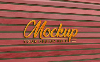 Wooden Wall Logo Mockup Sign