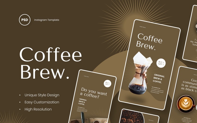 Coffee Brew - Coffee Instagram Stories Template Social Media