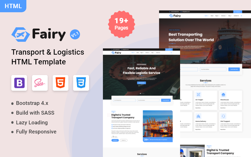Fairy - Transport & Logistics HTML Website Template