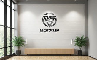Indoor Wall Logo Mockup Psd