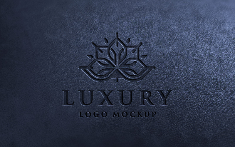 Luxury Logo Mockup in Black Leather Product Mockup