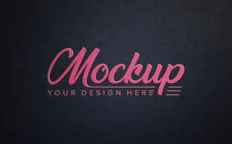 Pink Logo Mockup With Embossed Effect