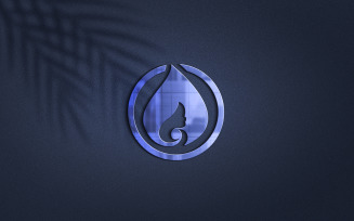 Purple Color Logo Mockup Design With Shadow