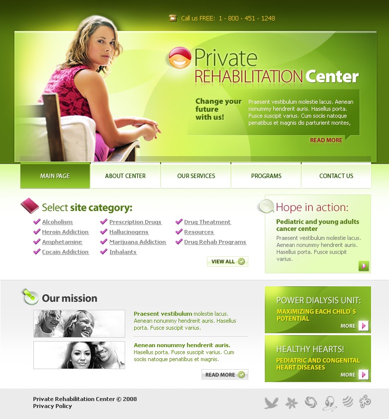 Rehabilitation Website Template #18658