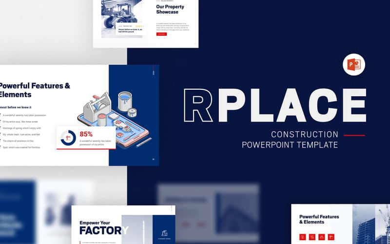 RPLACE Construction Modern Powerpoint Template PowerPoint Template