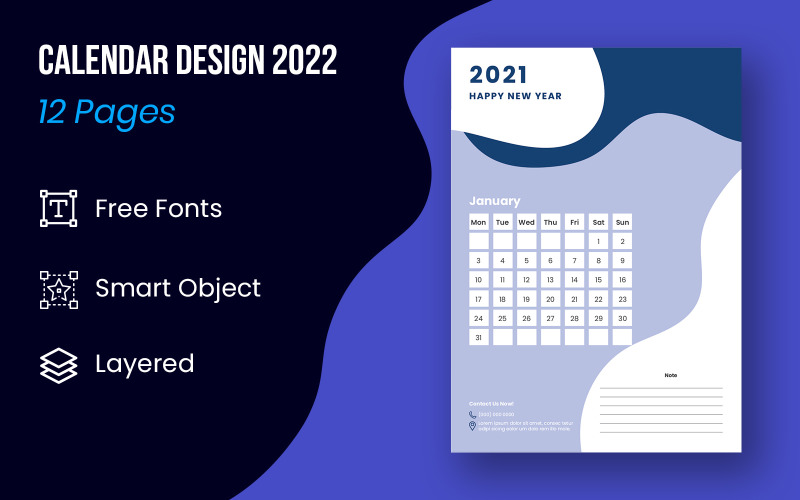 2022 Calendar Planner Design