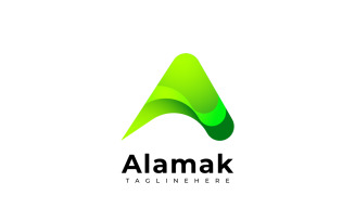 Gradient a - Green Logo Template