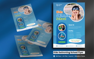Kids Swimming School Flyer Corporate Identity Template