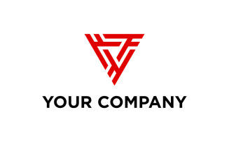 Triangle F Logo Design Template