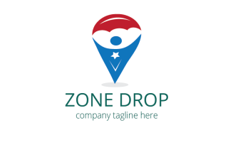 Zone Drop Sky Diving Logo Template