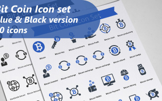 Bit Coin Icon Set Template