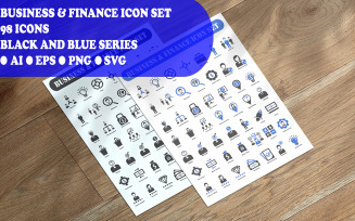Business And Finance Icon Set Template