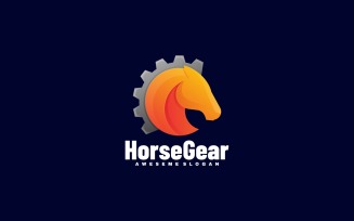 Horse Gear Gradient Colorful Logo