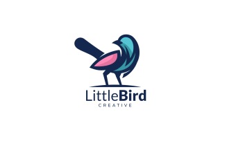 Little Bird Mascot Cartoon Logo Template