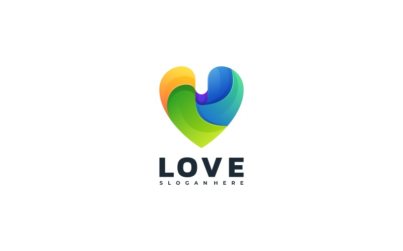 Love Gradient Colorful Logo Style Logo Template