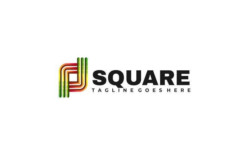 Square Line Art Gradient Logo Logo Template