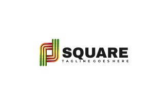 Square Line Art Gradient Logo