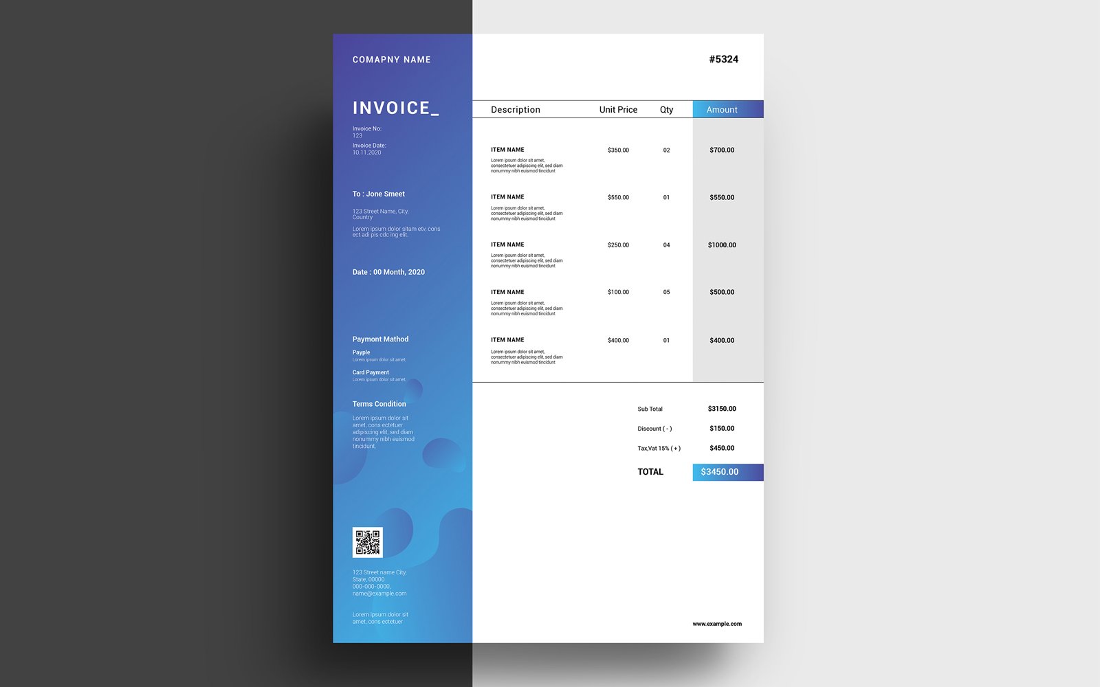 Kit Graphique #186409 Invoice Blue Divers Modles Web - Logo template Preview