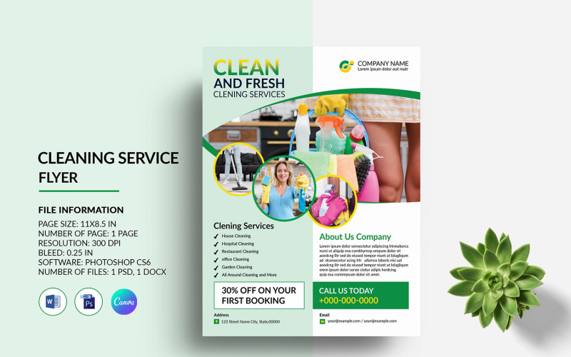 Cleaning Services Flyer , Disinfection service flyer Corporate Identity
