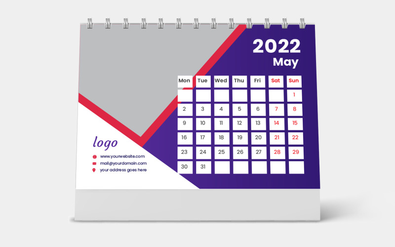Personalised Desk Calendar 2022 Template Planner