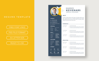 Templates Black and Yellow Resume layout